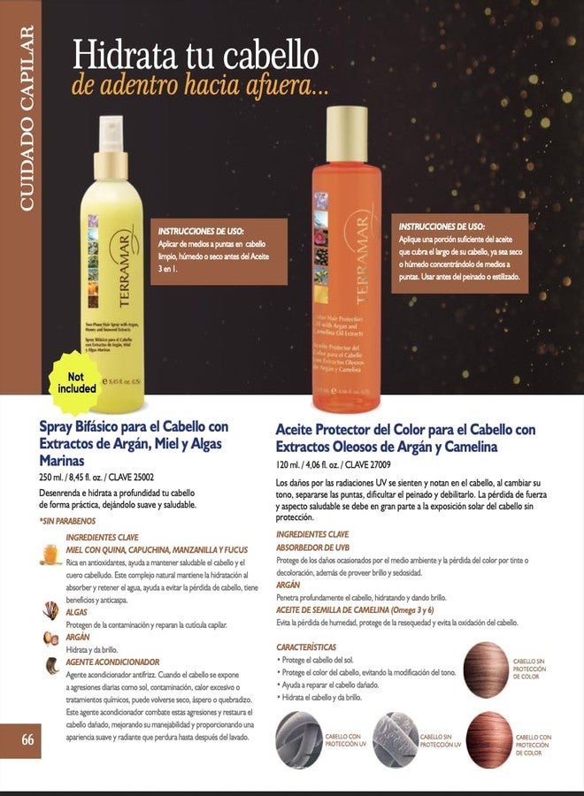 Terramar Hair Oil for Color-Treated Hair – UV Protection, Color Fade Defense & Shine Boost – with Argan & Camelina Oils, Hydrating Leave-In Treatment – 120 ml - Image 2